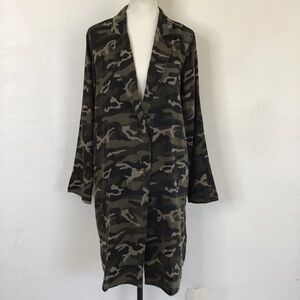 NWT- Mystree The Cecilia Olive Camouflage Light Weight Casual Coat Jacket L